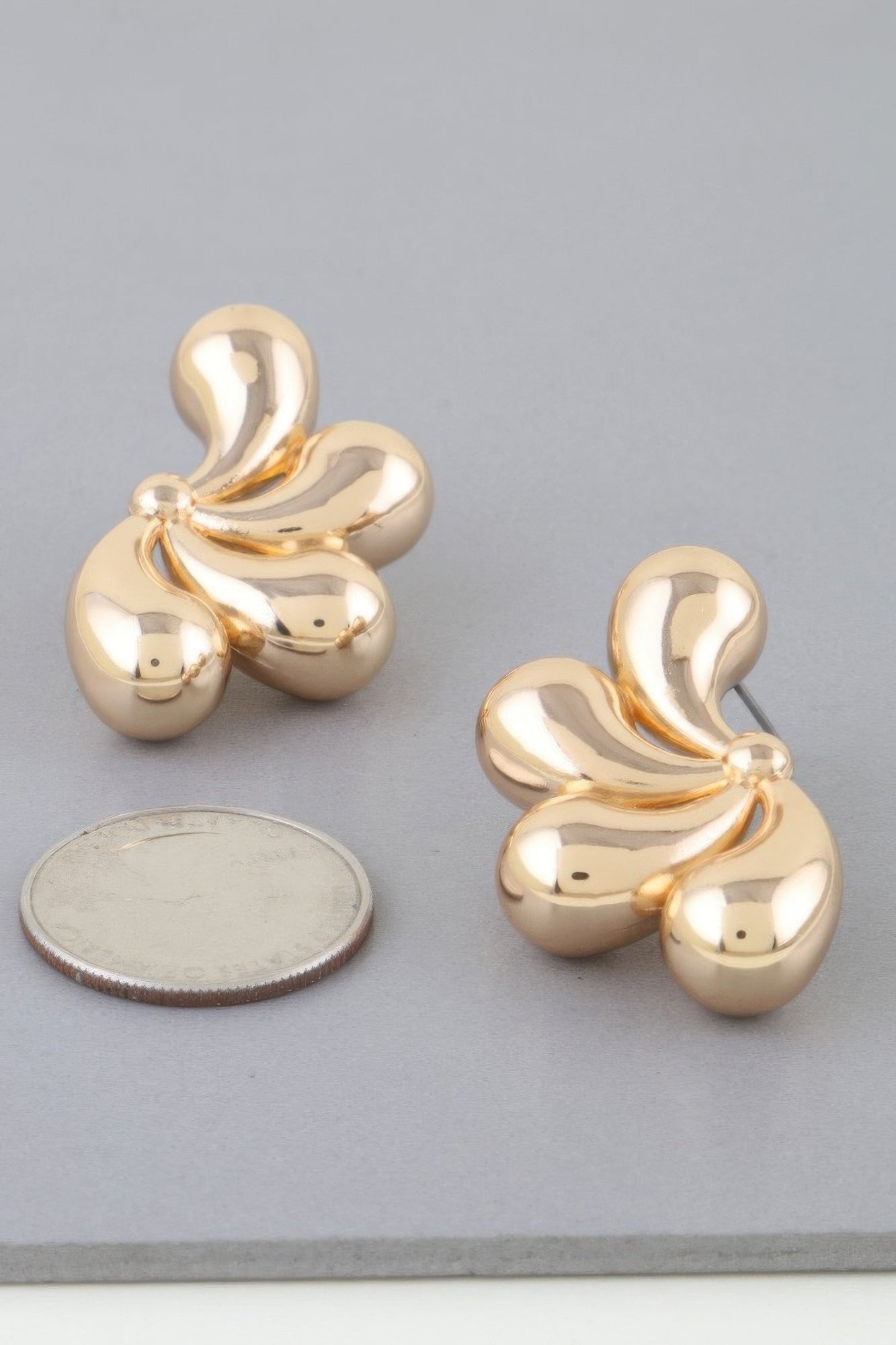 Shiny Flower Halves Earrings