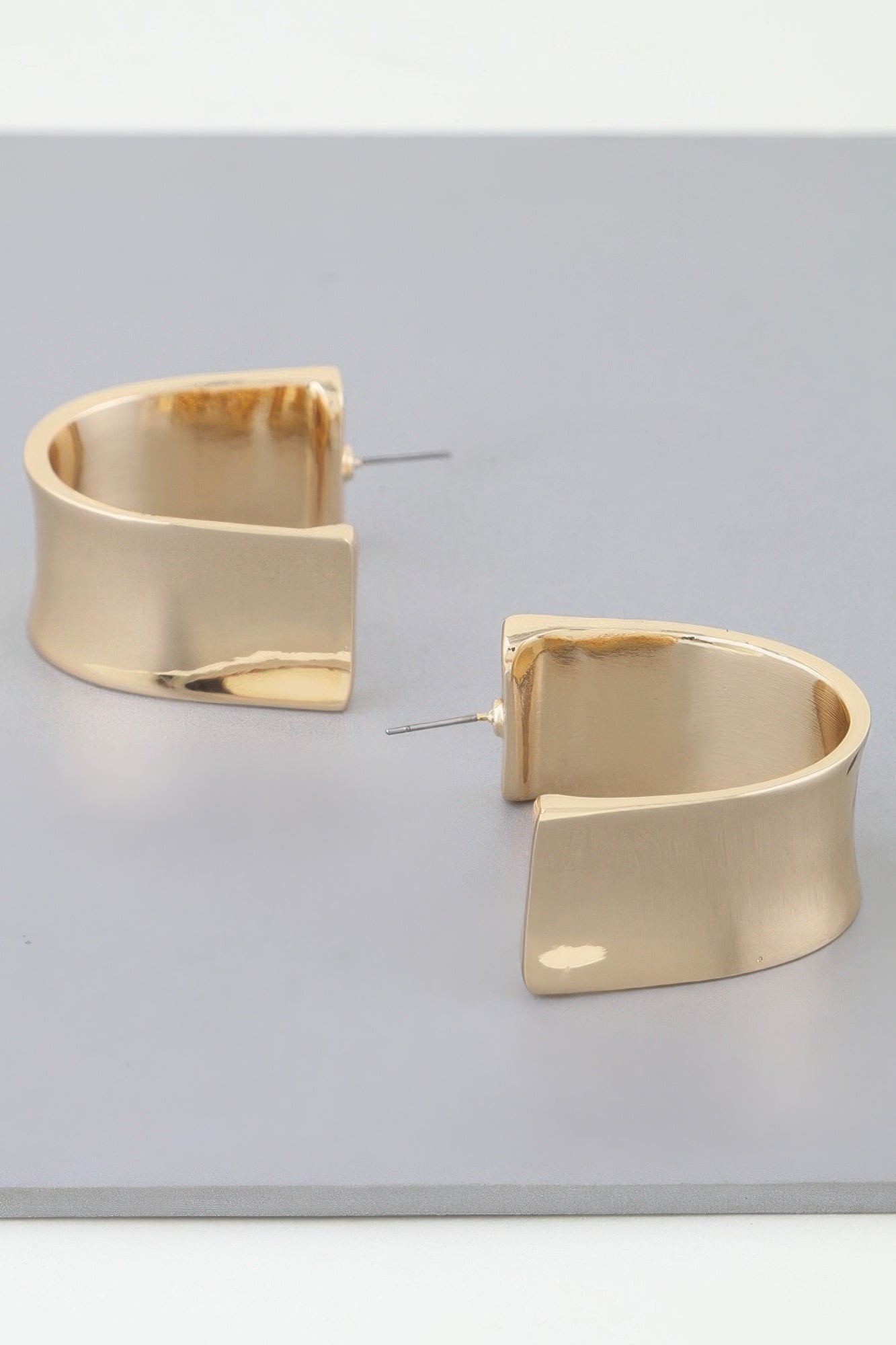 Shiny Open Hoop Earrings