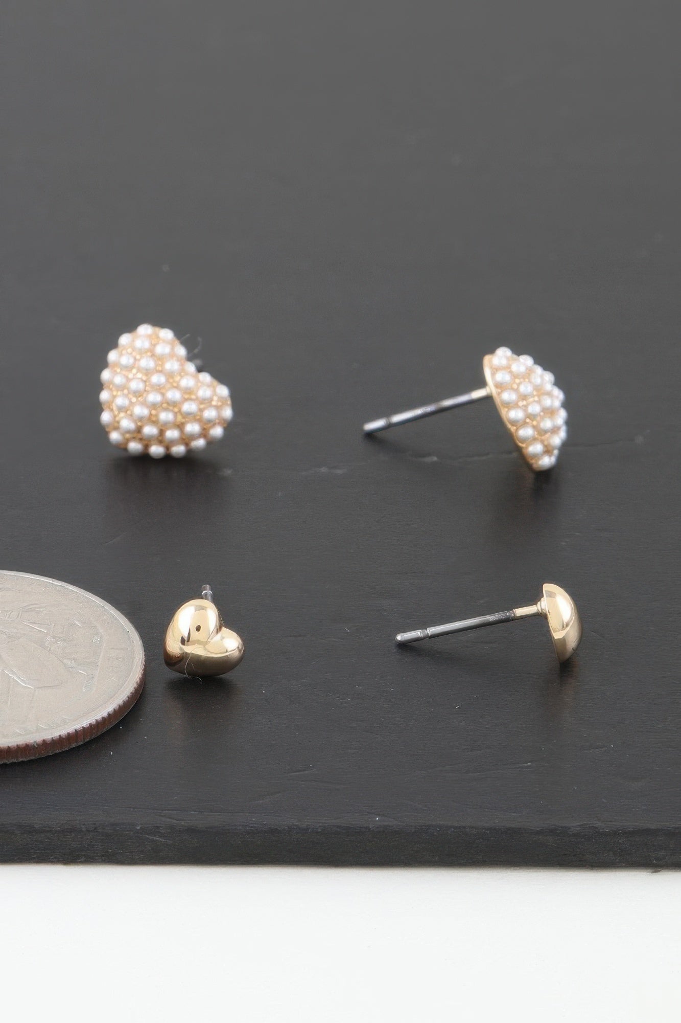 Twin Hearts Stud Earrings