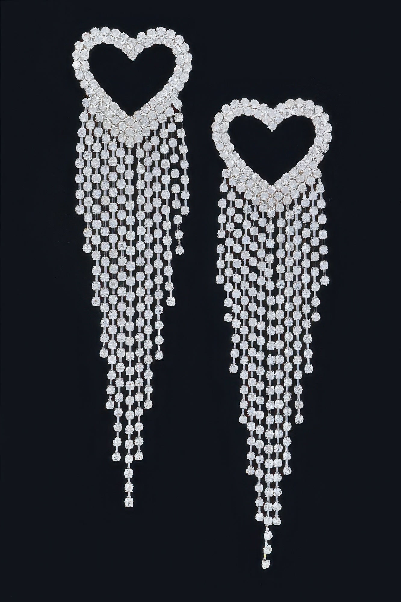 Rhinestone Heart Fringe Earring