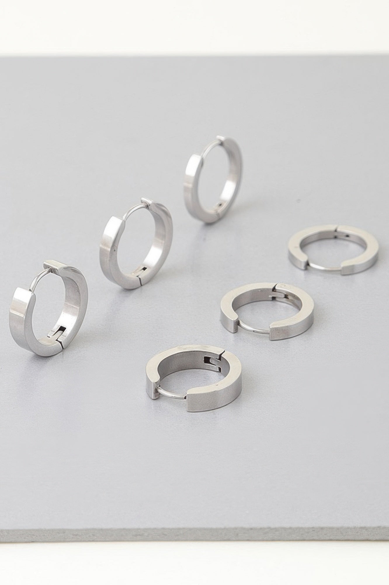 Triple Modern Hoop Earrings