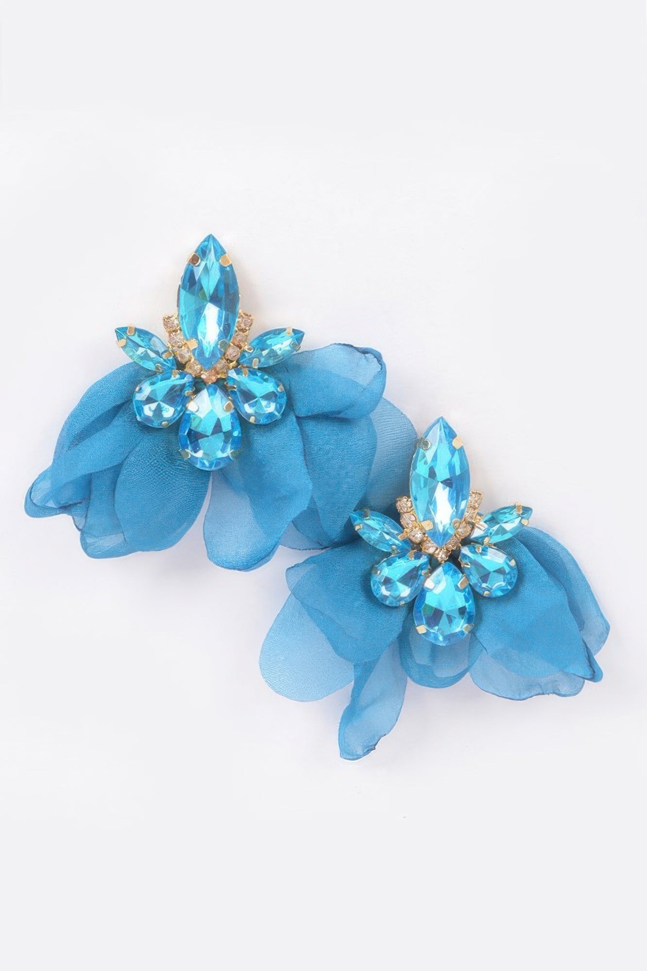 Polyester Flower Dangling Earring