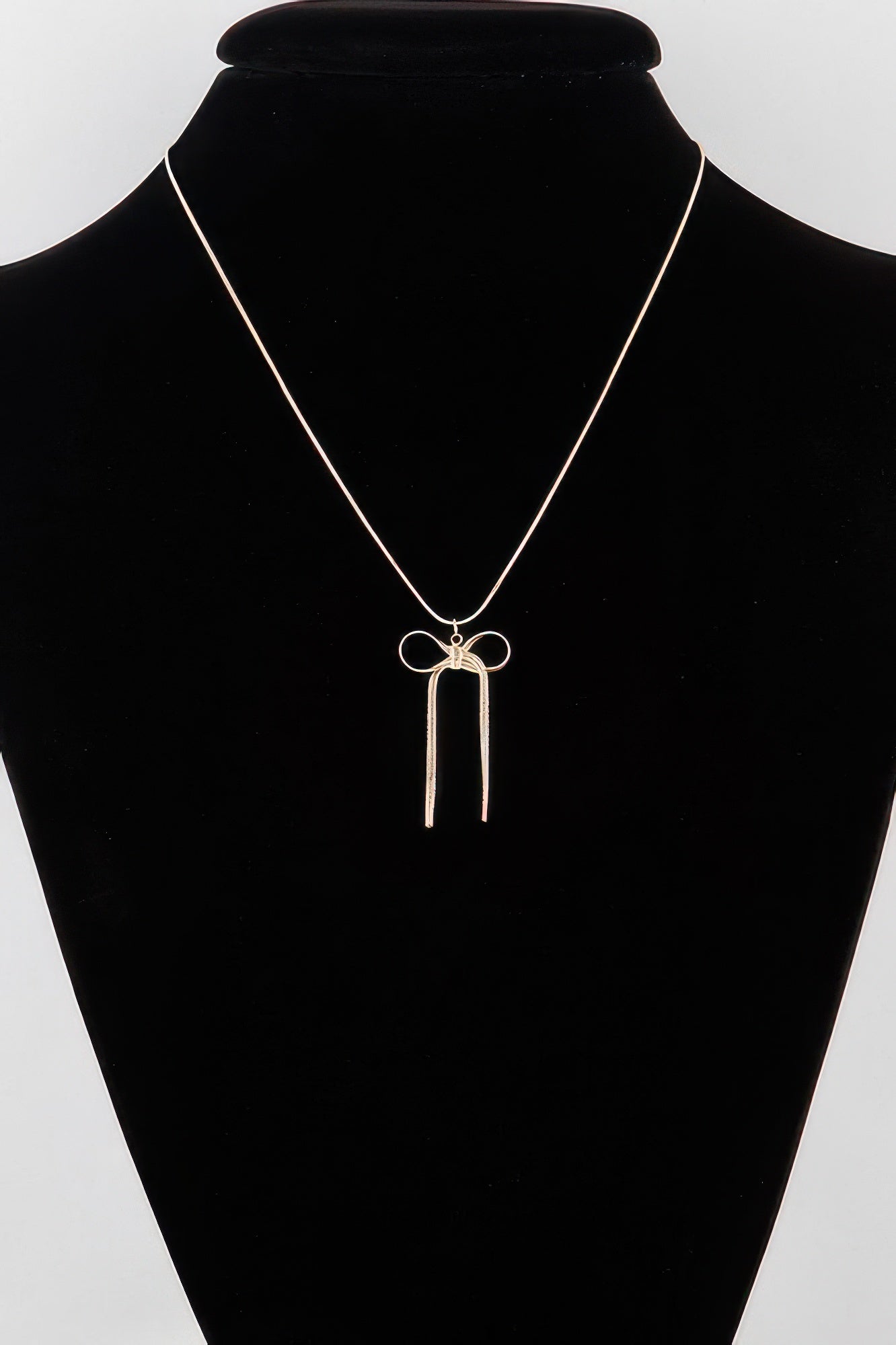 Snake Chain Ribbon Necklace
