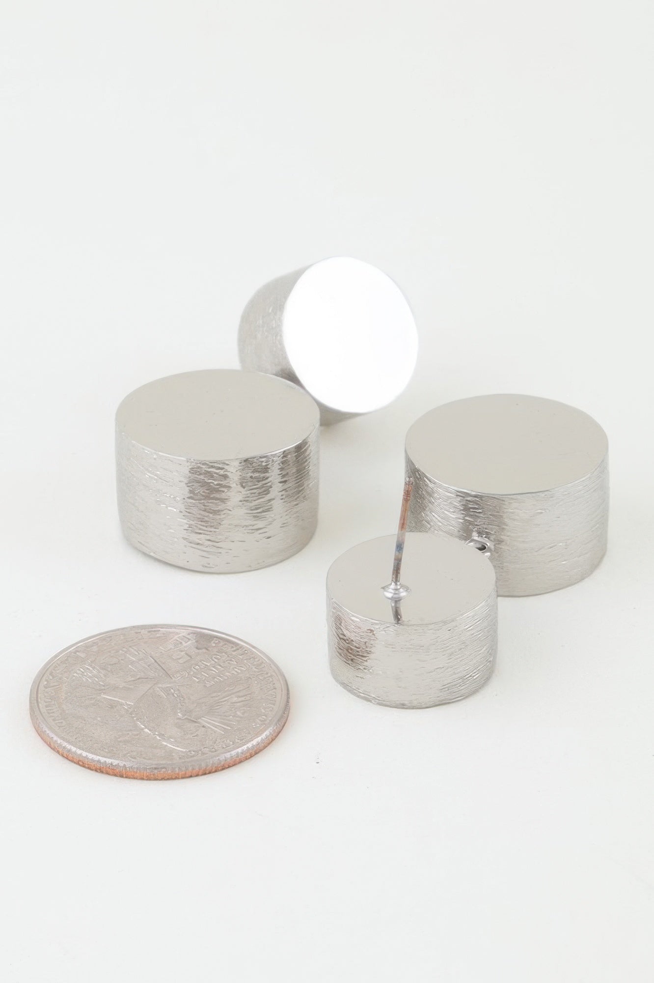 Hammered Disc Stud Earrings