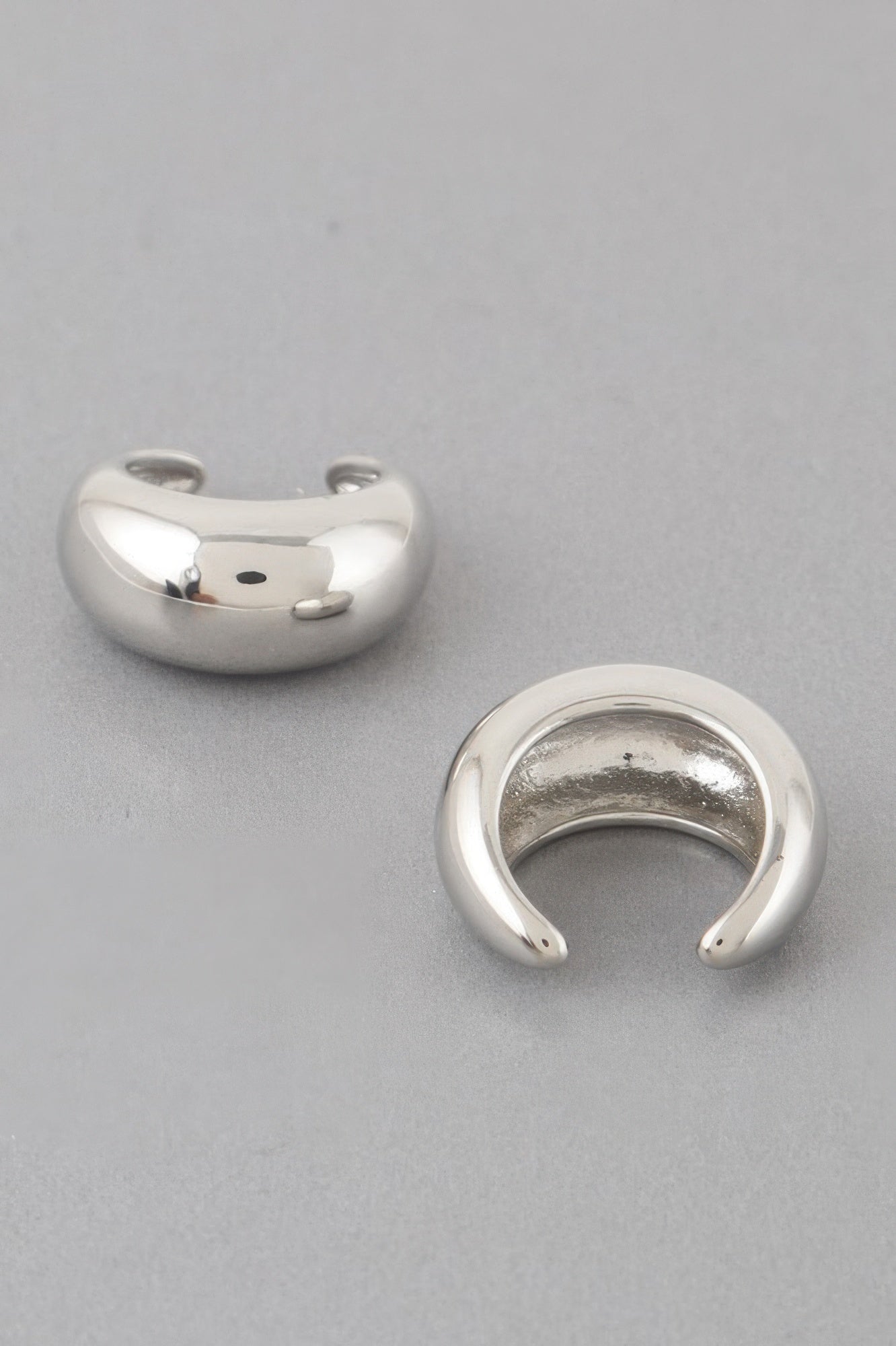 Shiny Crescent Hoop Earrings