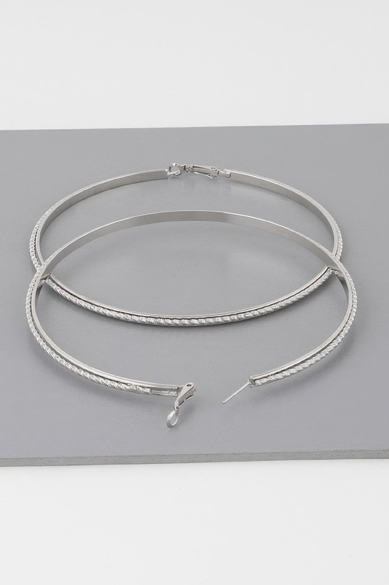 Wide Double Twisted Hoop Earrings