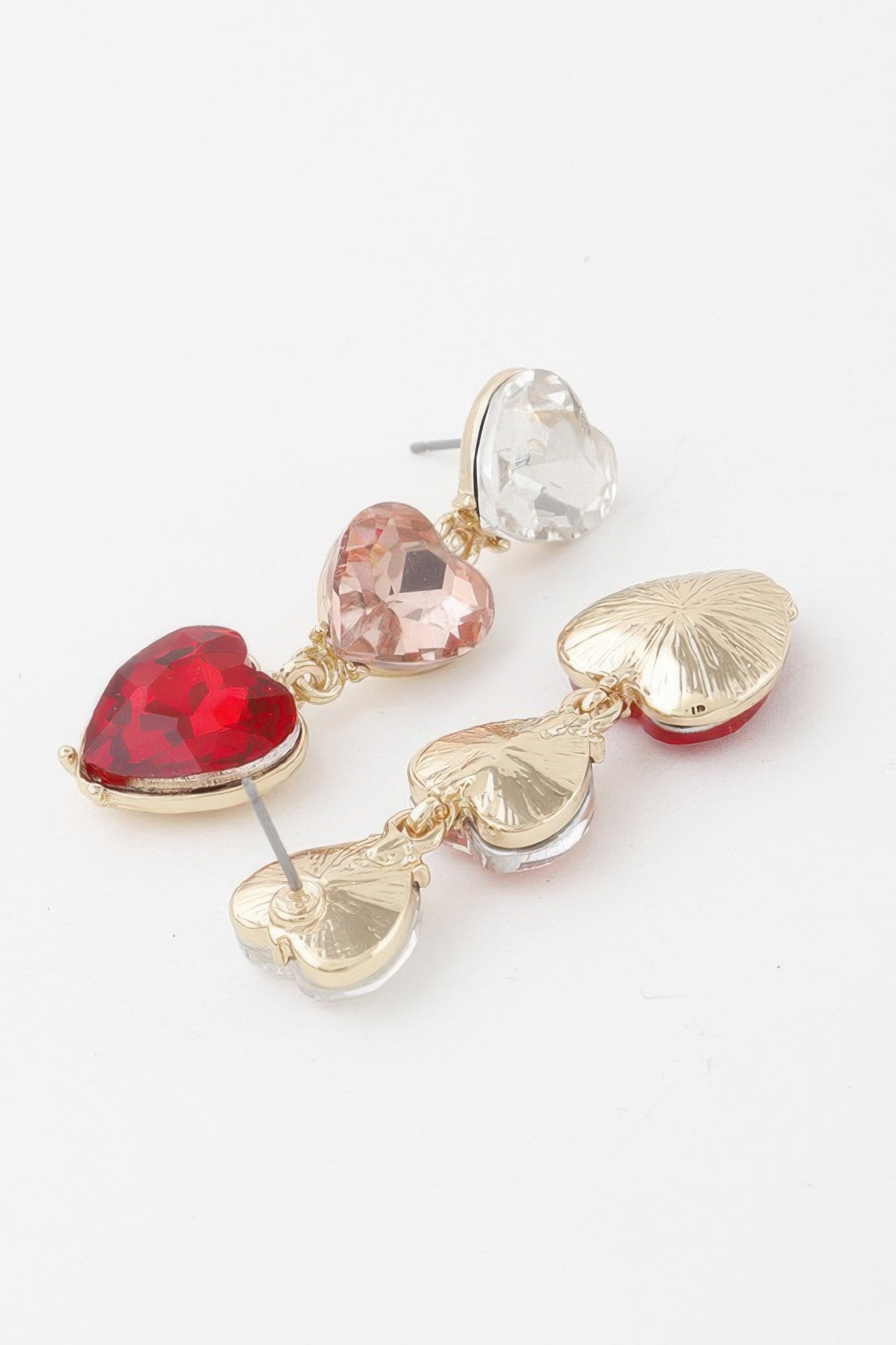 Triple Heart Drop Earrings