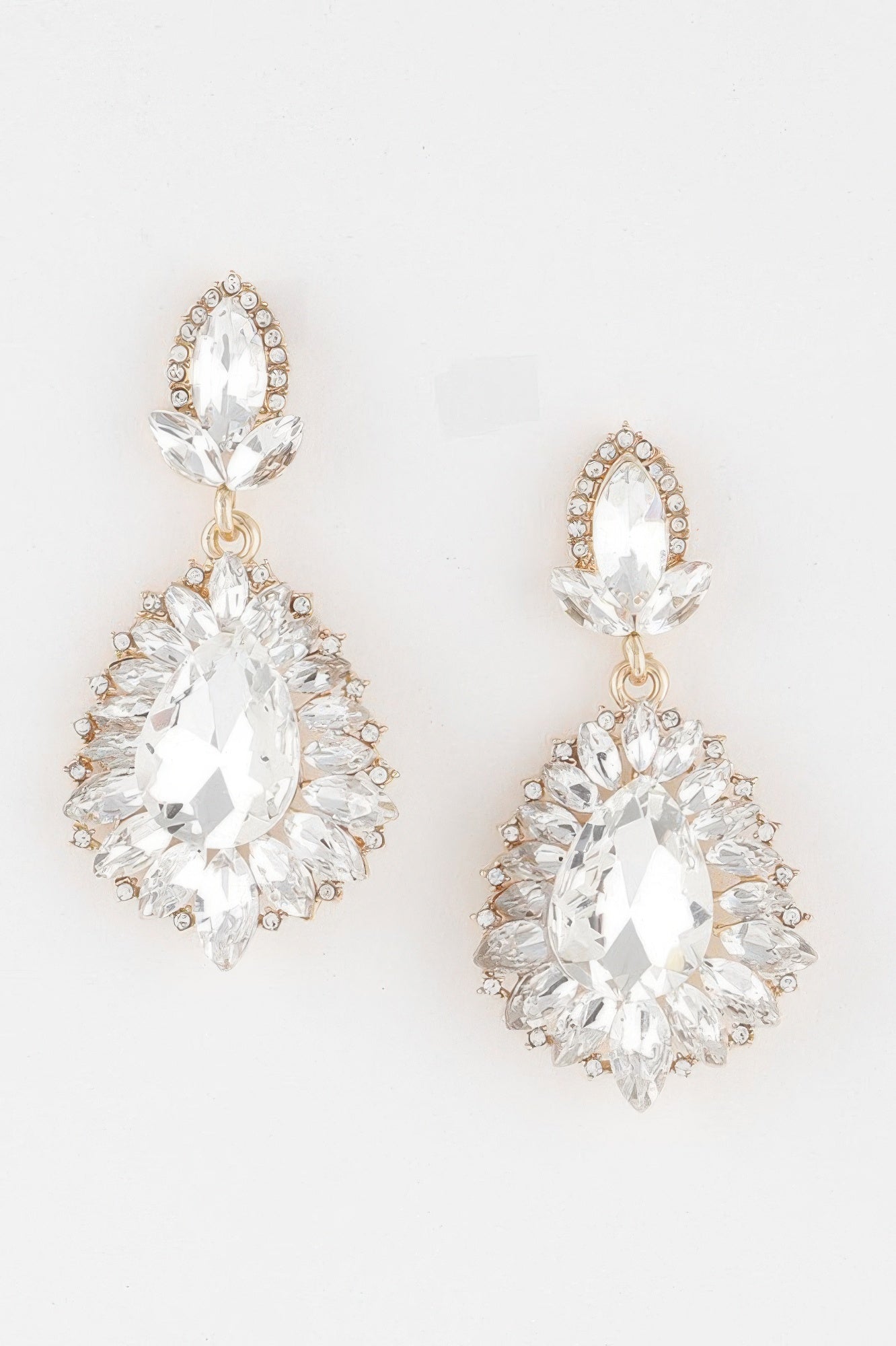 Jeweled Flare Teardrop Earrings
