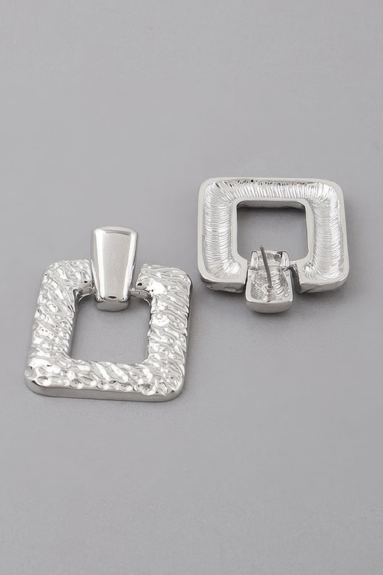 Hammered Frame Cut Earrings