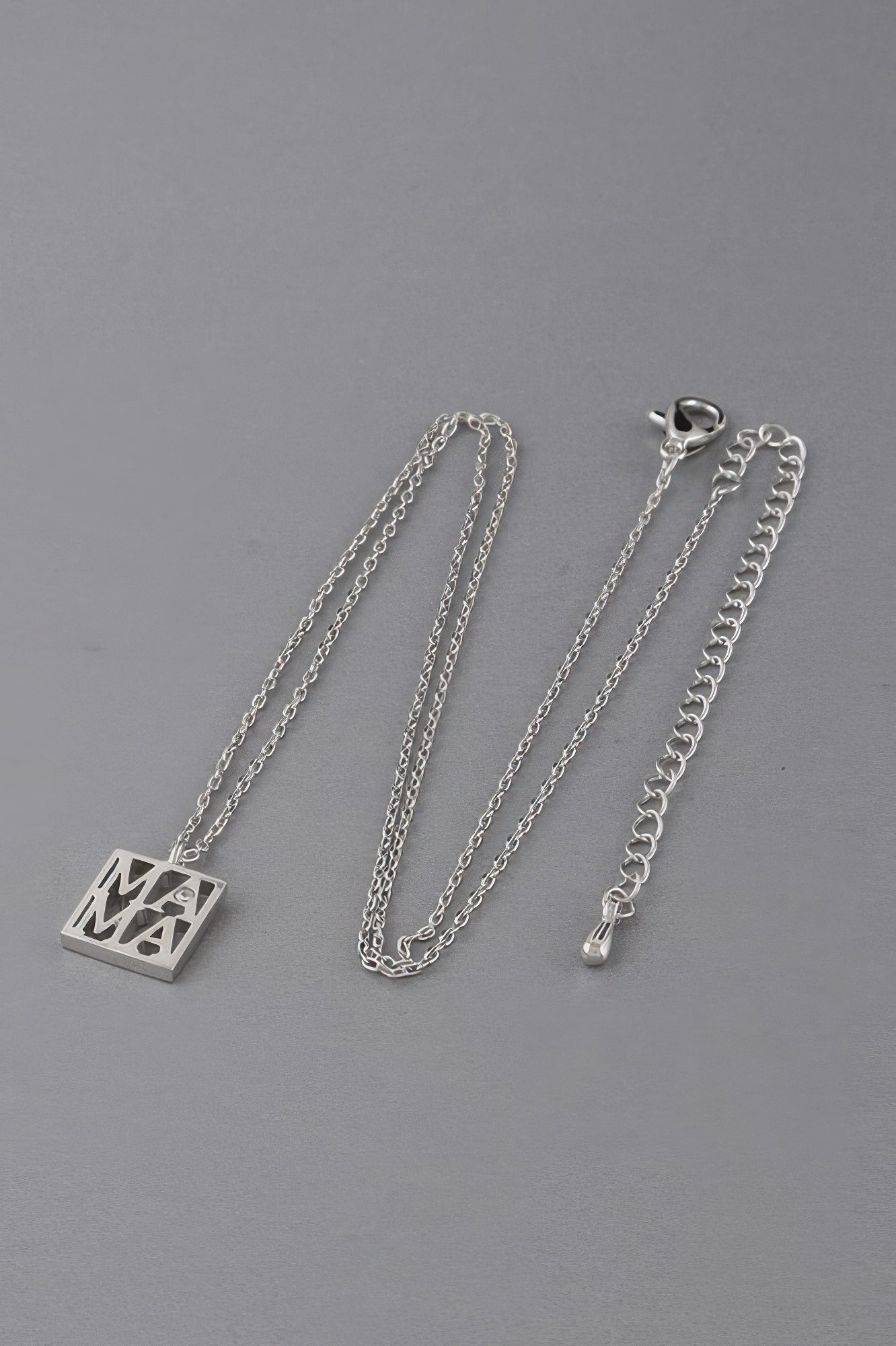 Mama Script Box Necklace