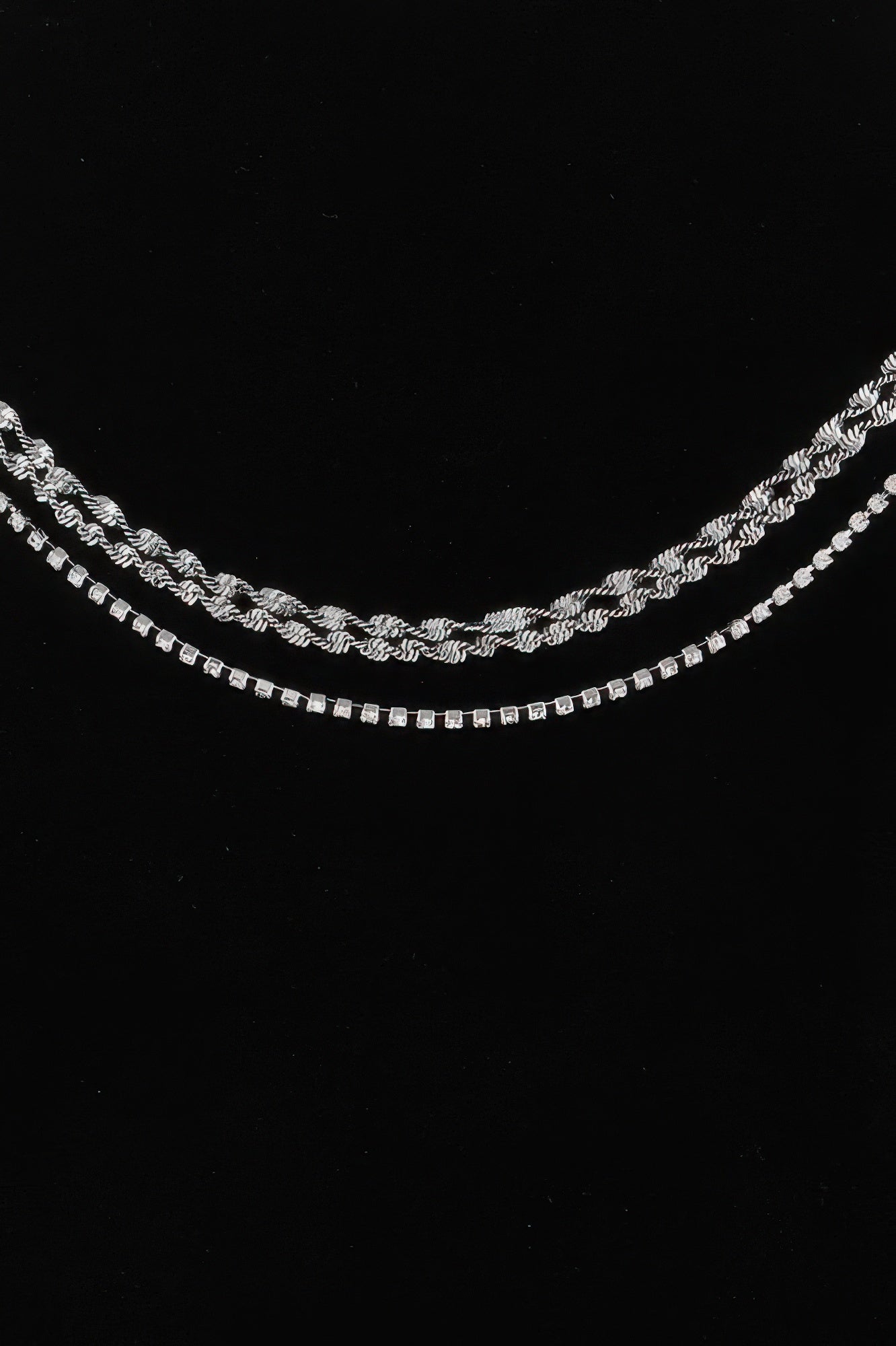 Rhinestone Twisted Chain Necklace