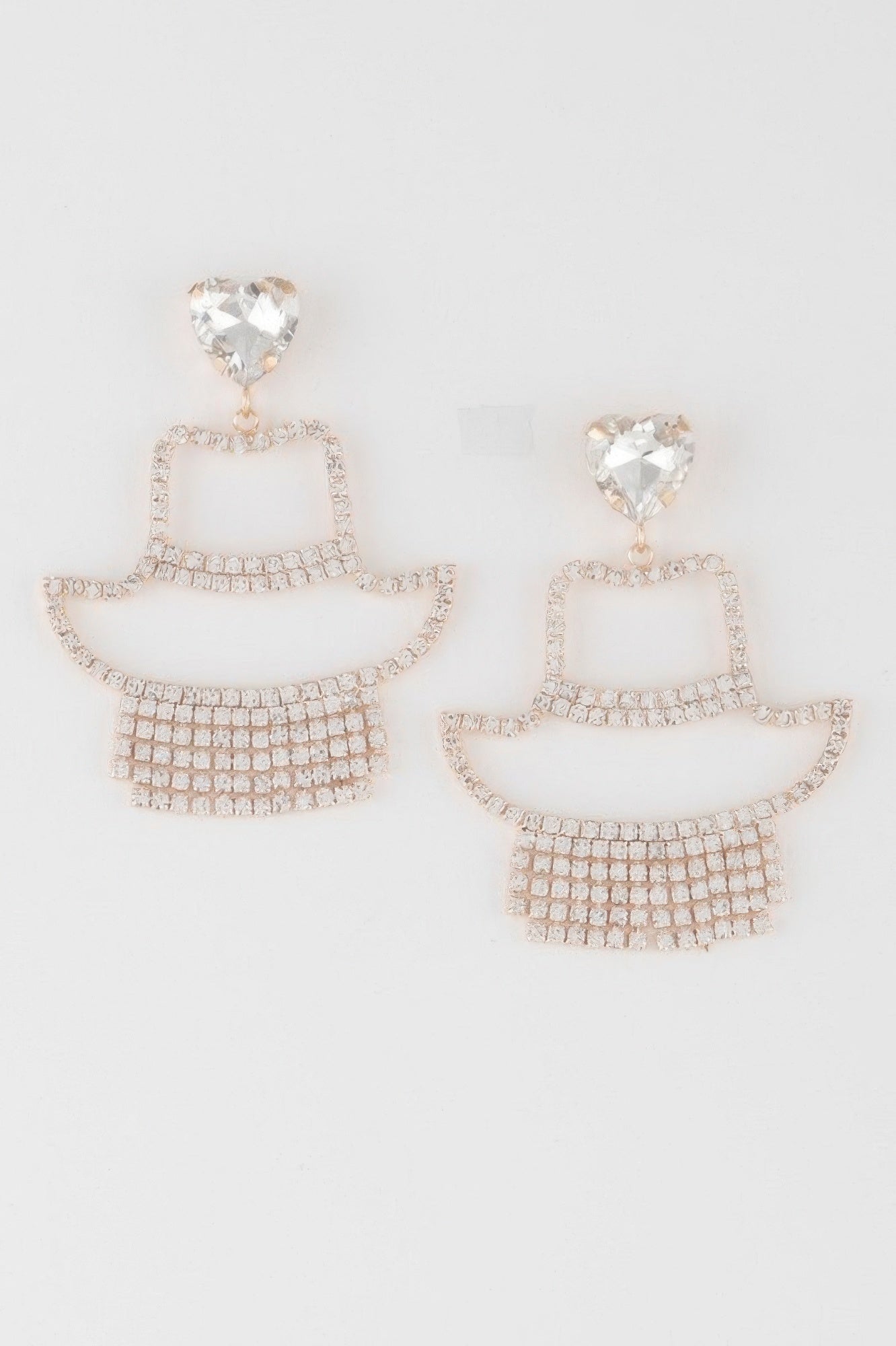 Rhinestone Heart Girl Earrings