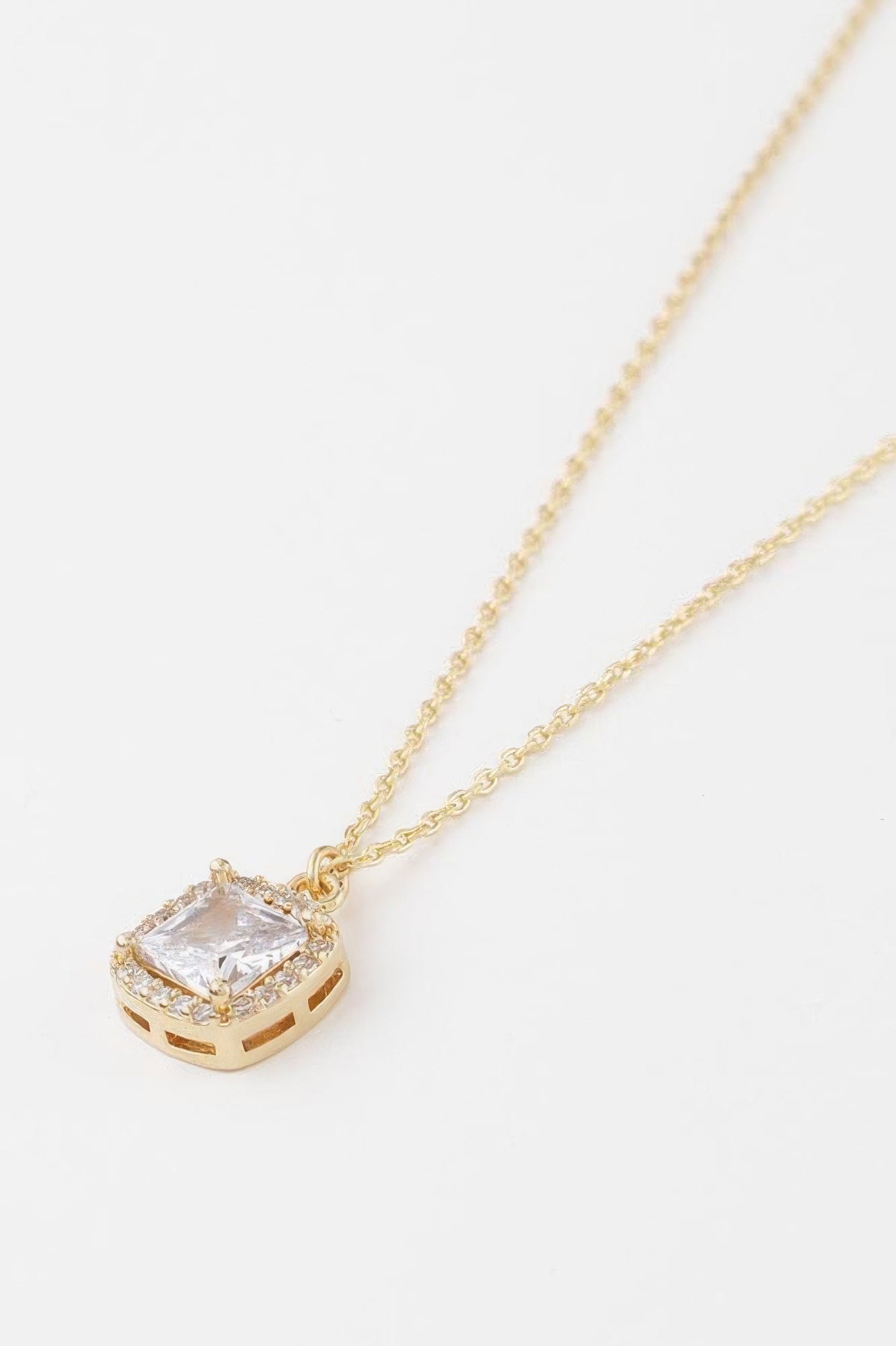 Cubic Rhinestone Pendant Necklace