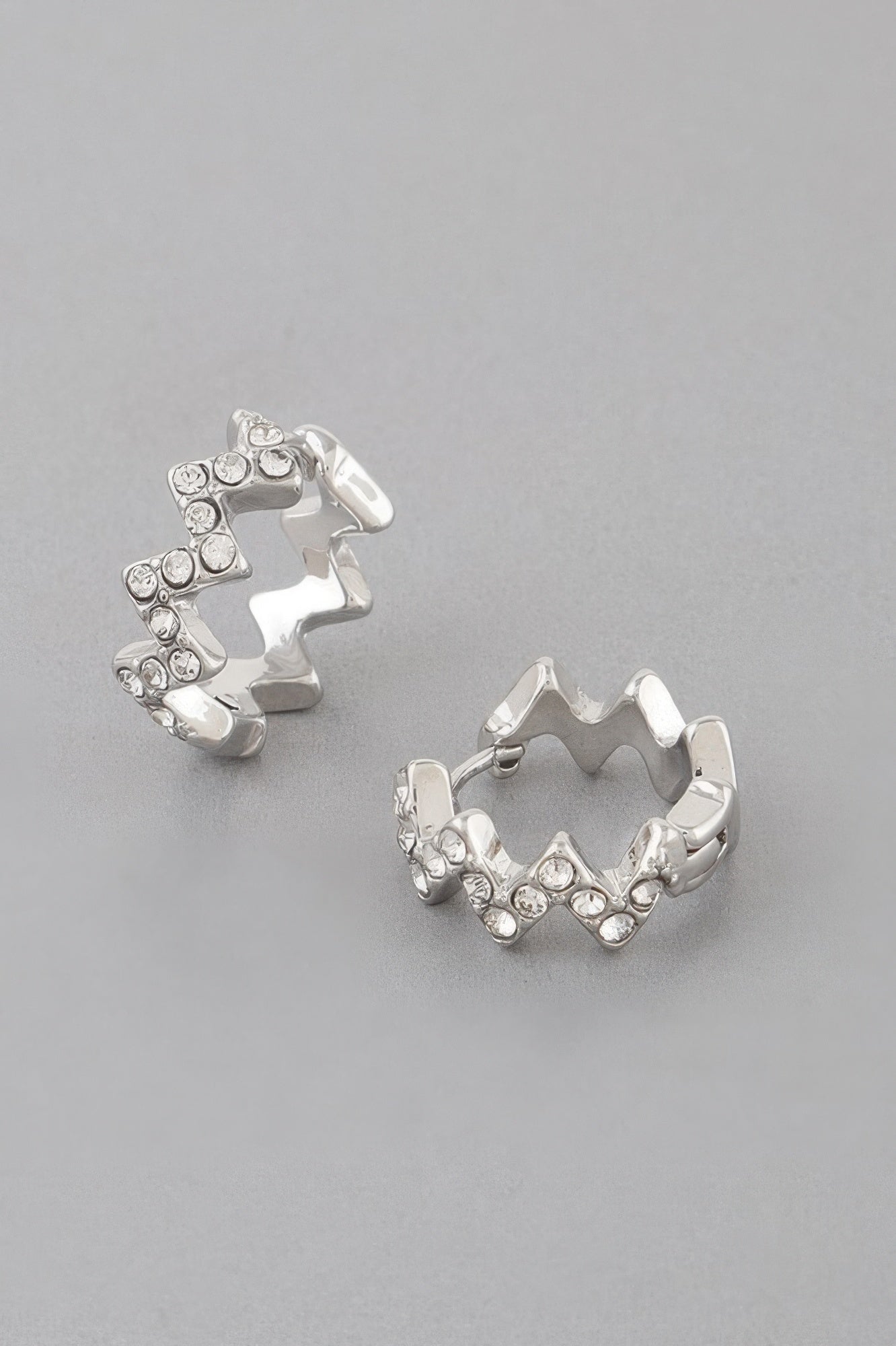 Jeweled Swivel Hoop Earrings