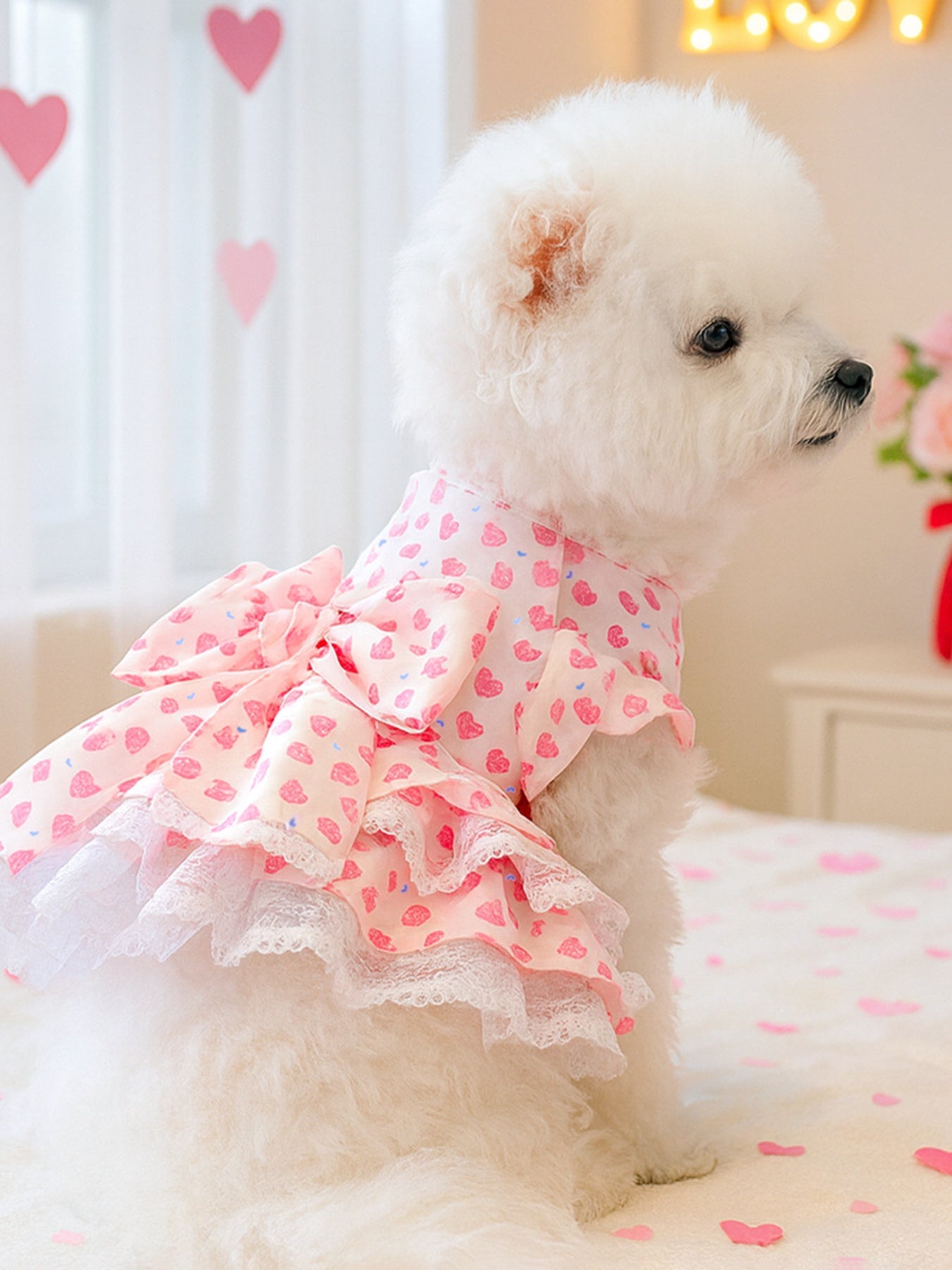 Bow Printed Pet Dress - Loving It Shop