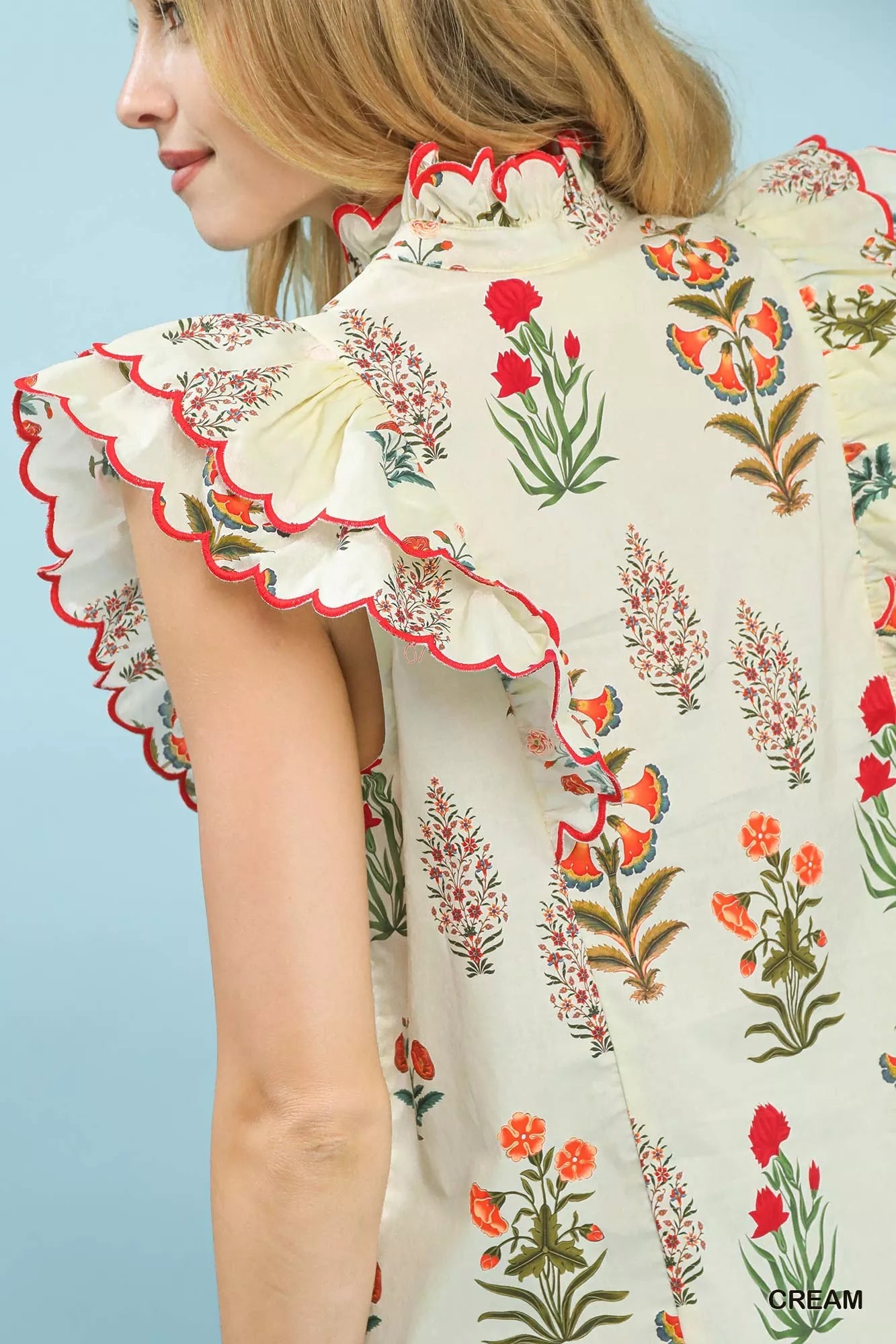 Block Floral Print Top