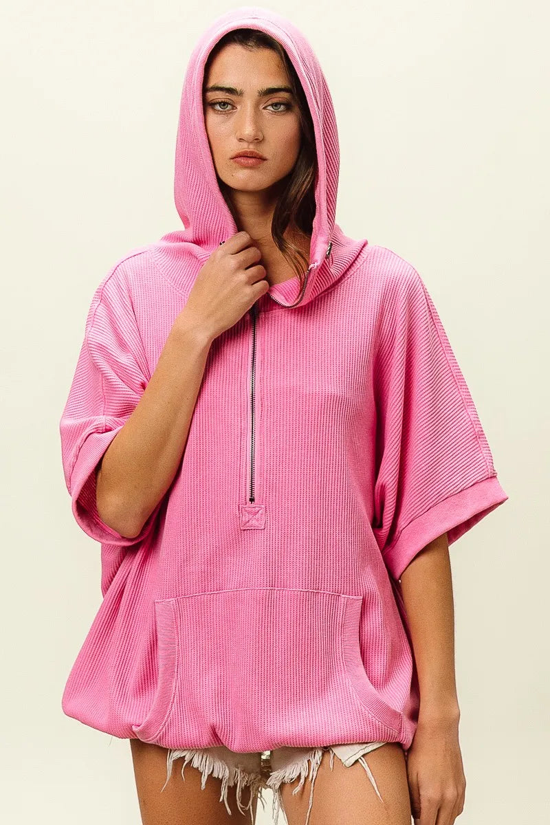 Vintage Washed Waffle Thermal Hoodie