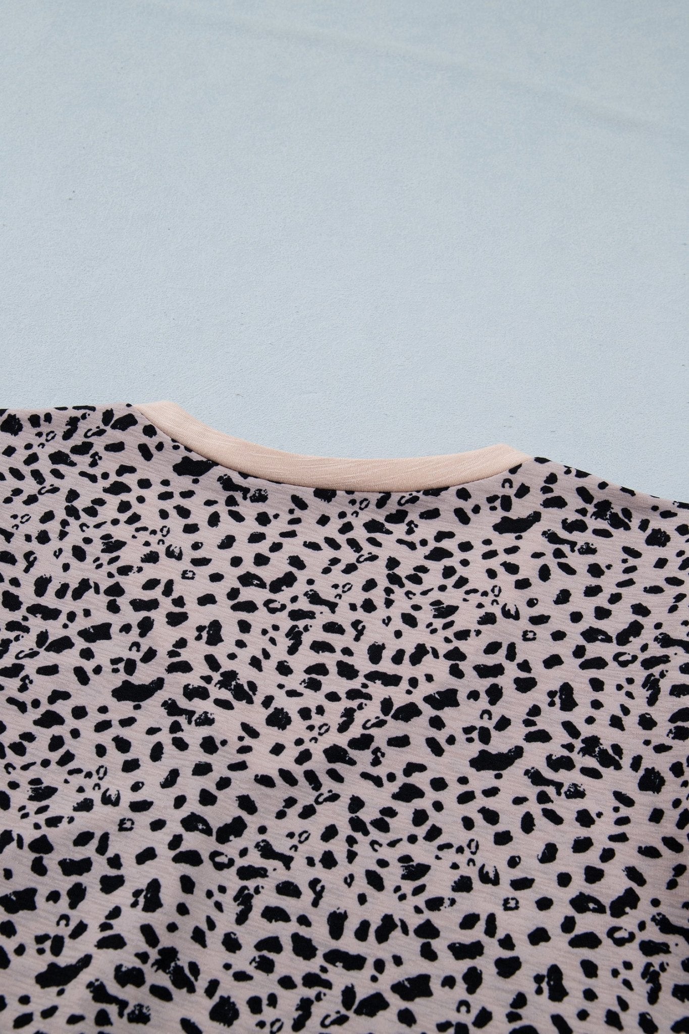 Black Cheetah Print V Neck Ruffle Trim Loose Tank Top - Loving It Shop