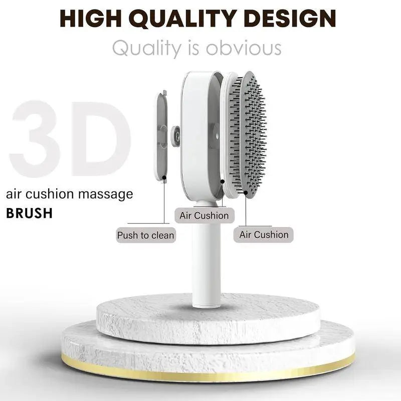 Self-Cleaning 3D Hair Brush