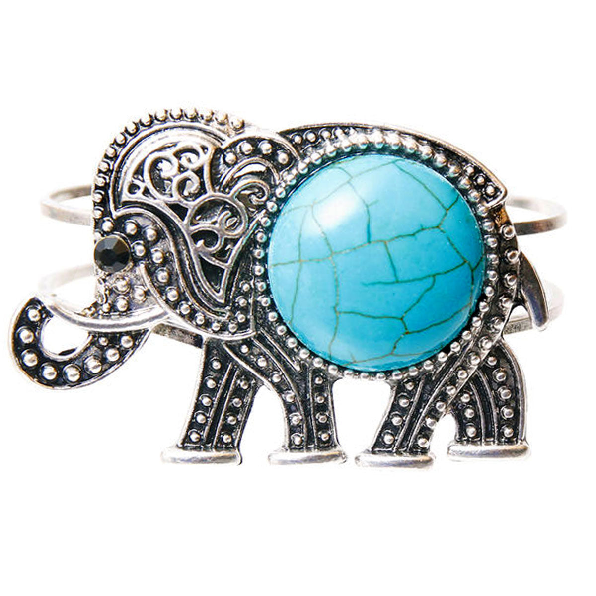 Hinge Bracelet with Elephant Design – Stylish Statement Jewelry Accessory