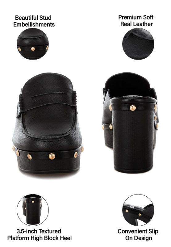 Lyrac Recycled Leather Platform Clogs