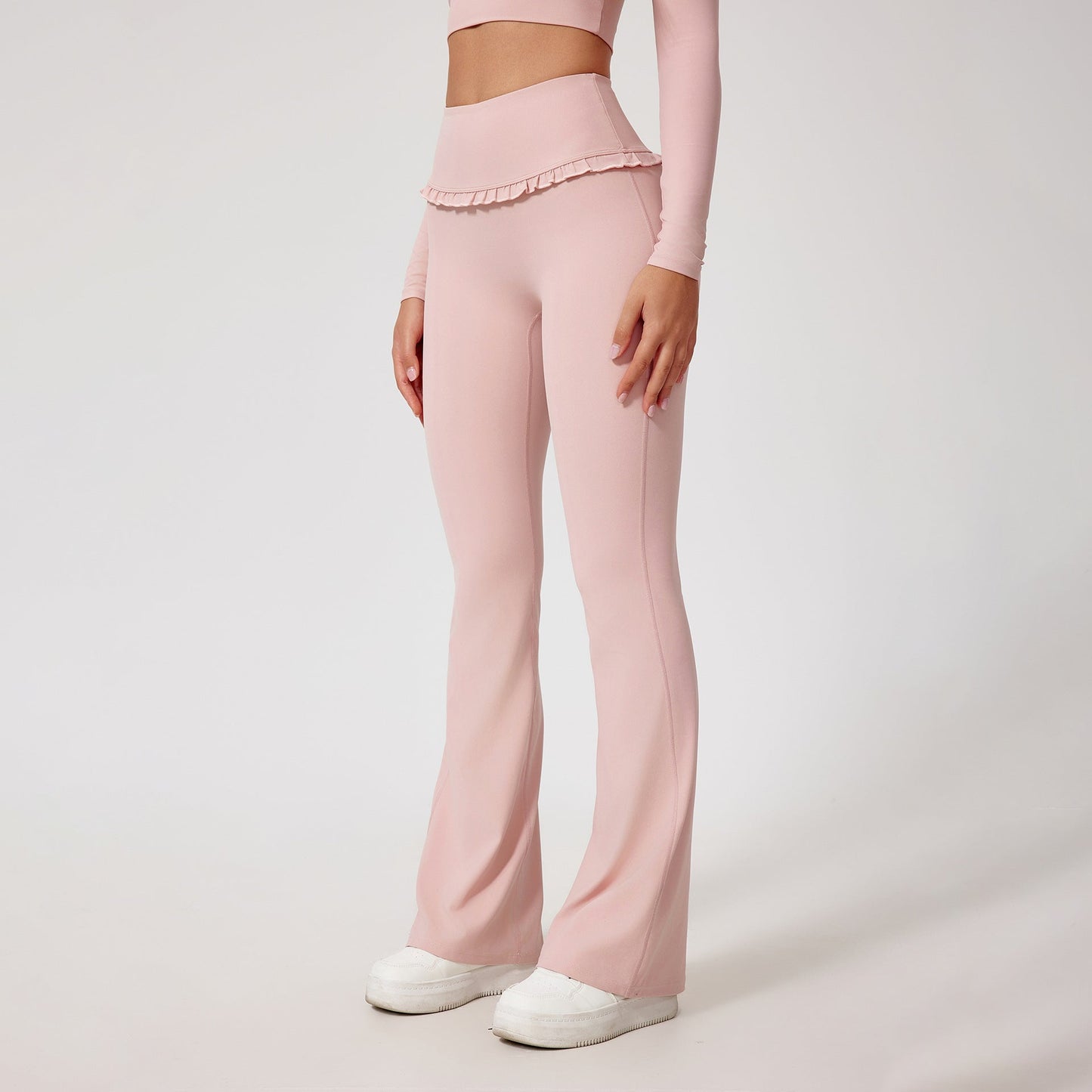 High Waist Hip Lift Lace Nude Feel Yoga Pants Running Fitness