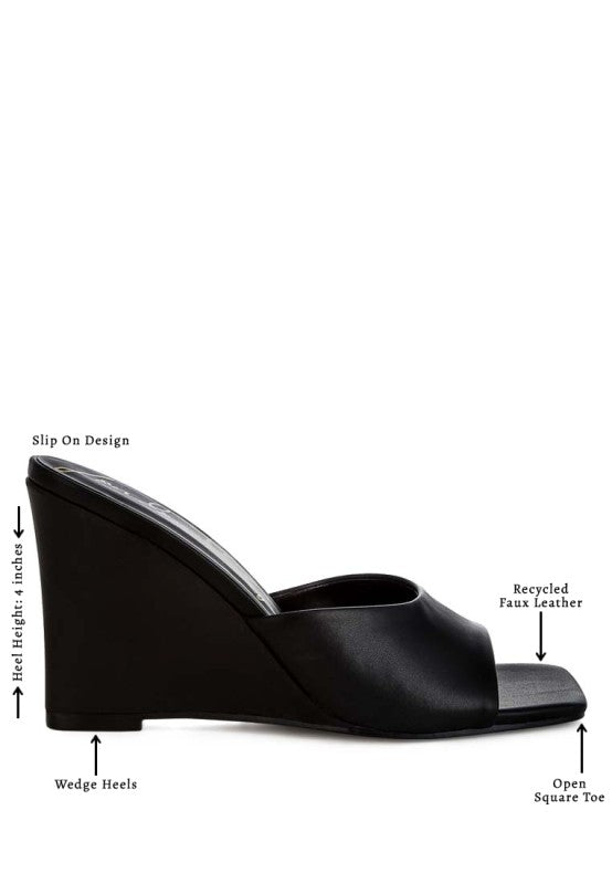 Shiloy Recycled Faux Leather Wedge Sandals