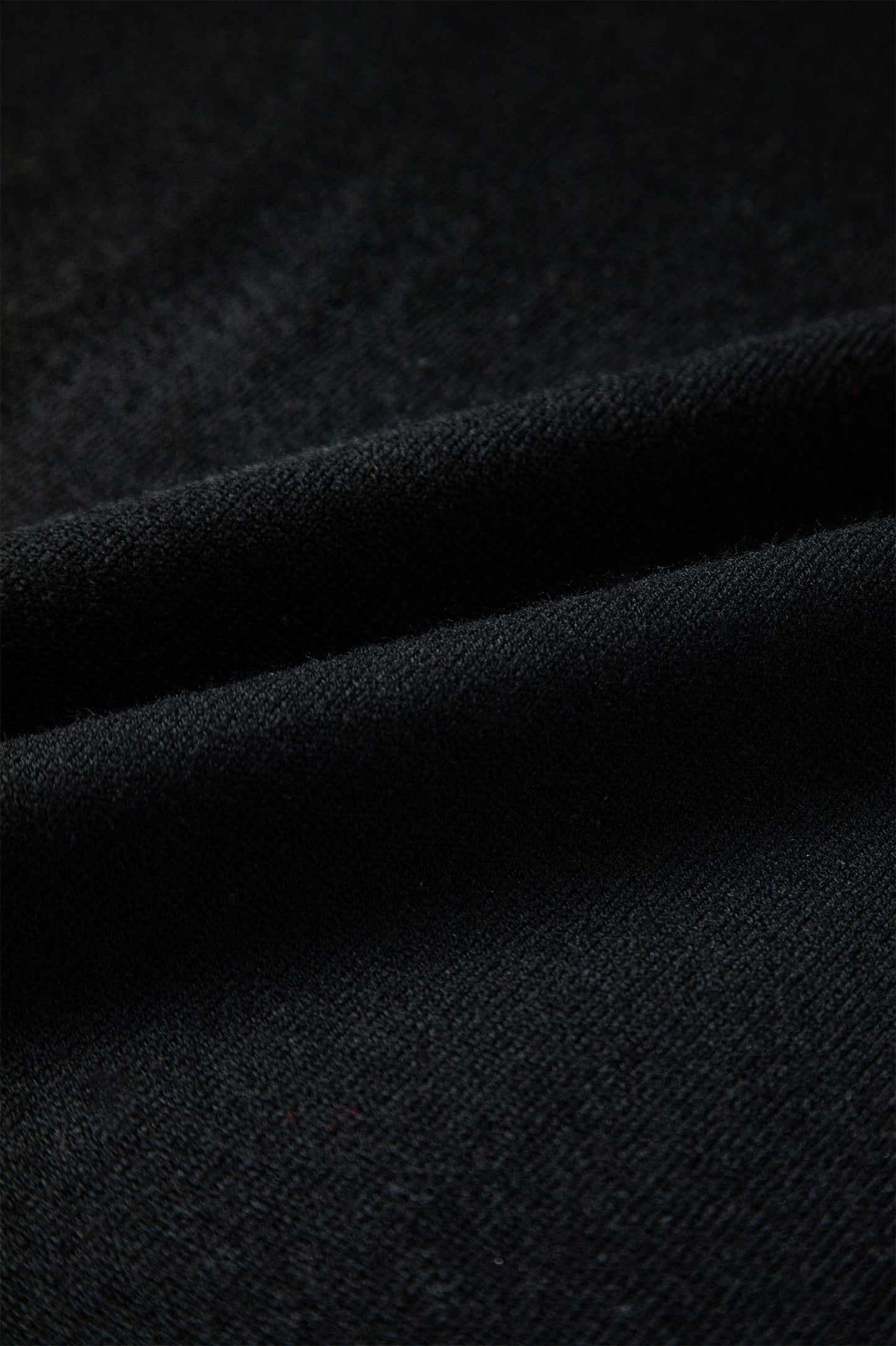 Black Asymmetric Neck Batwing Sleeve Shift Mini Sweater Dress