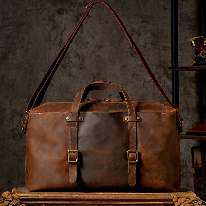Genuine Leather Large-capacity Luggage Bag Men&