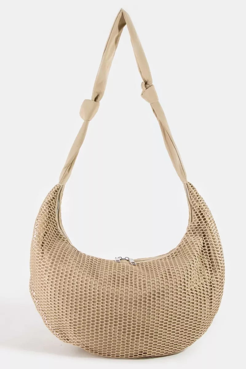 Textured Mesh Knot Shoulder Bag