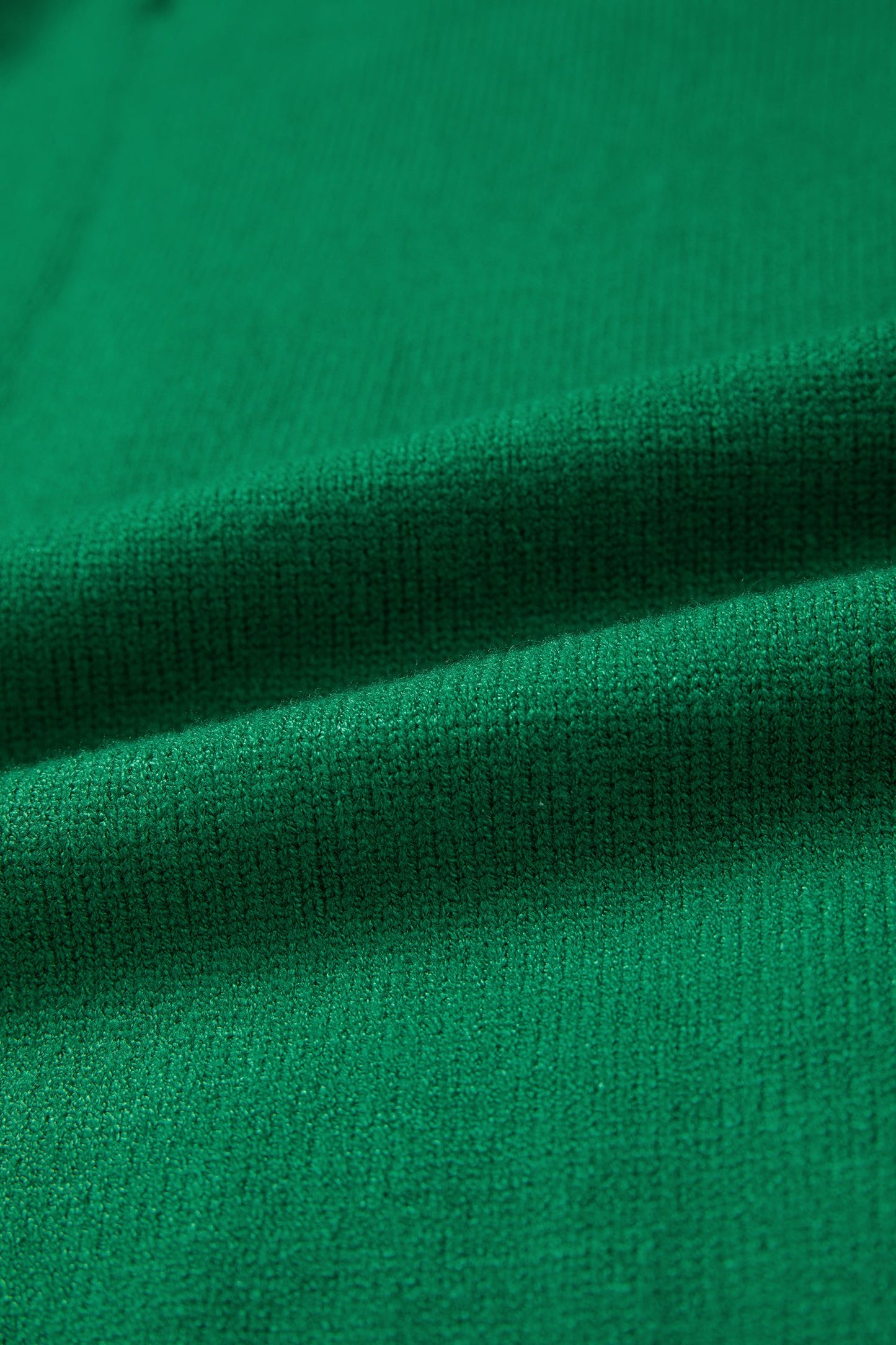 Bright Green Corded Horseshoes Ribbed Trim Mock Neck Short Sleeve Sweater