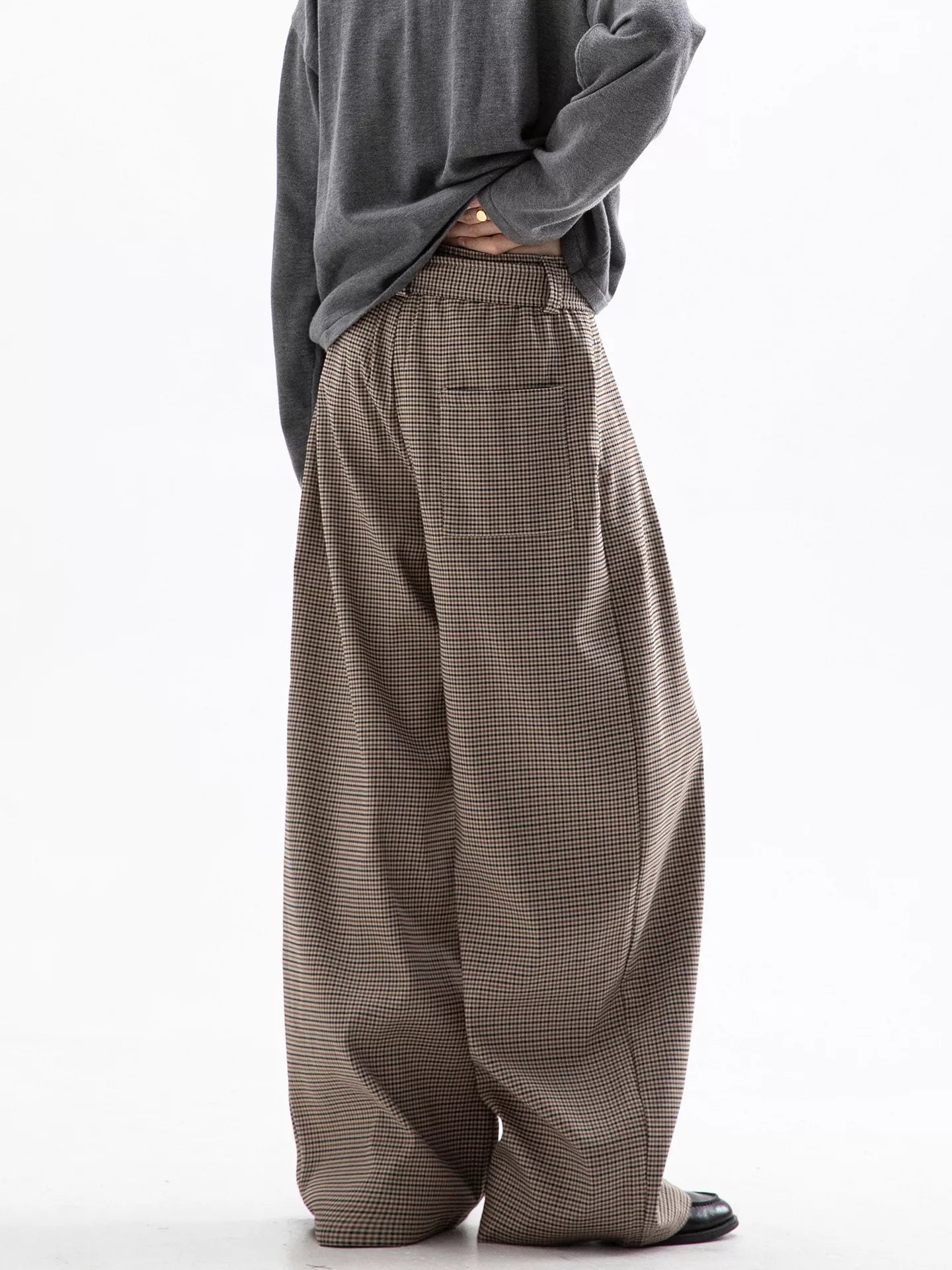 Men's Plaid Wide Leg Pants