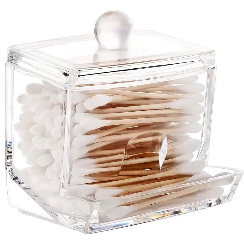Cotton Swab Holder Cotton Ball Dispenser Organizer Clear Storage Containers