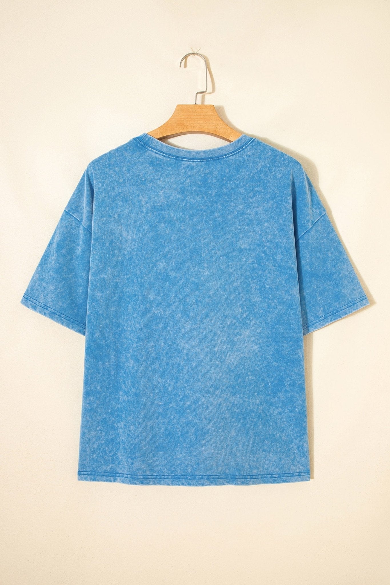 Blue USA Star Print Mineral Washed Cotton Tee - Loving It Shop