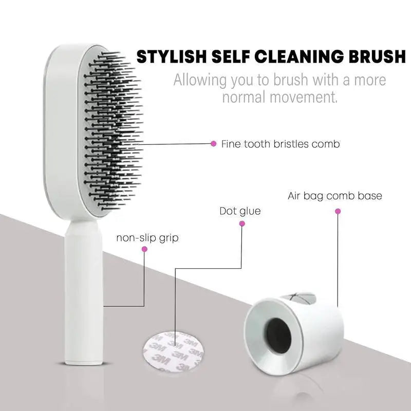 Self-Cleaning 3D Hair Brush