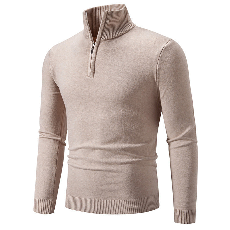 Zip-up Turtleneck Pullover Men&