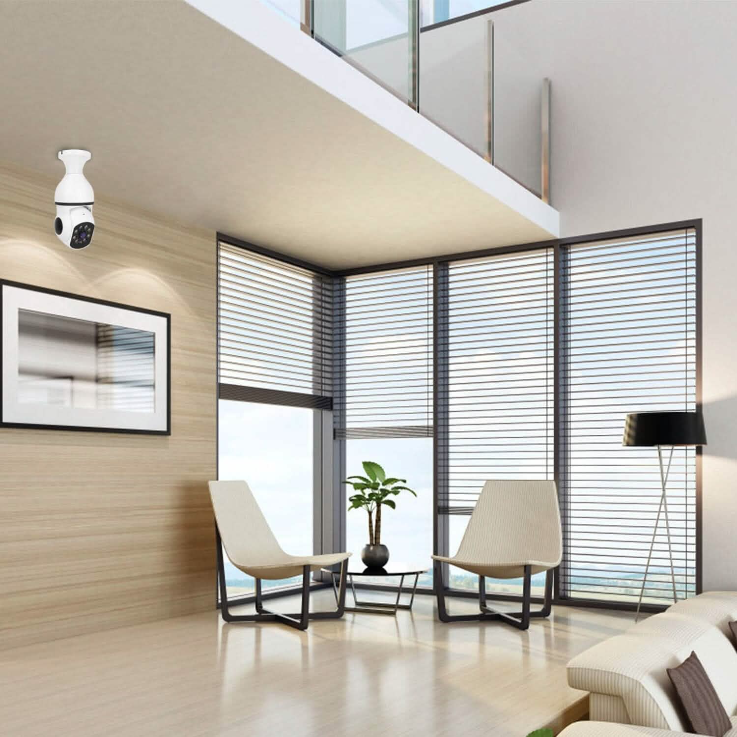 E27 WiFi Bulb Camera 1080P FHD WiFi IP Pan Tilt Security Surveillance Camera with Two-Way Audio Full Color Night Vision