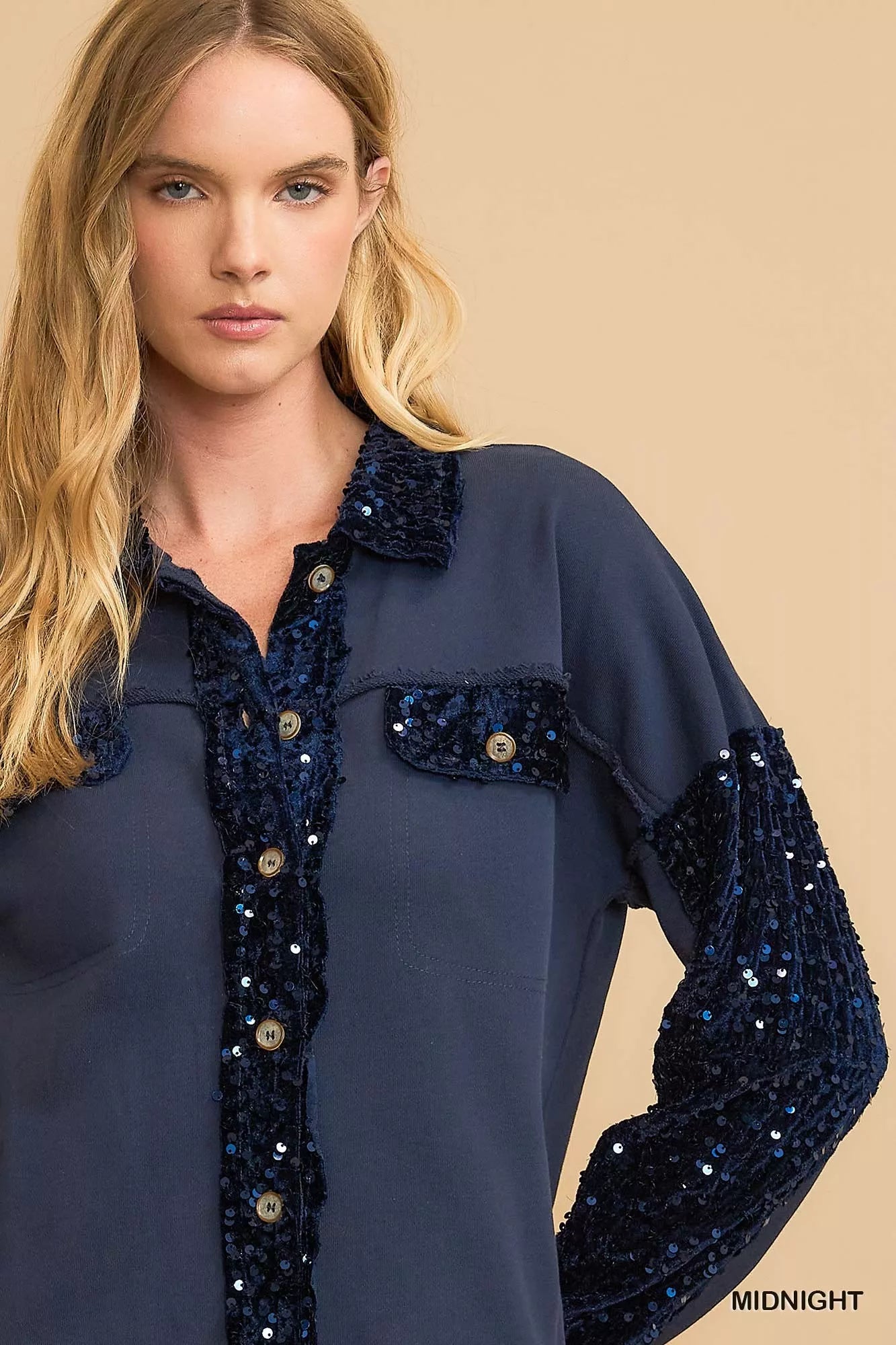 Sequined French Terry Jacket