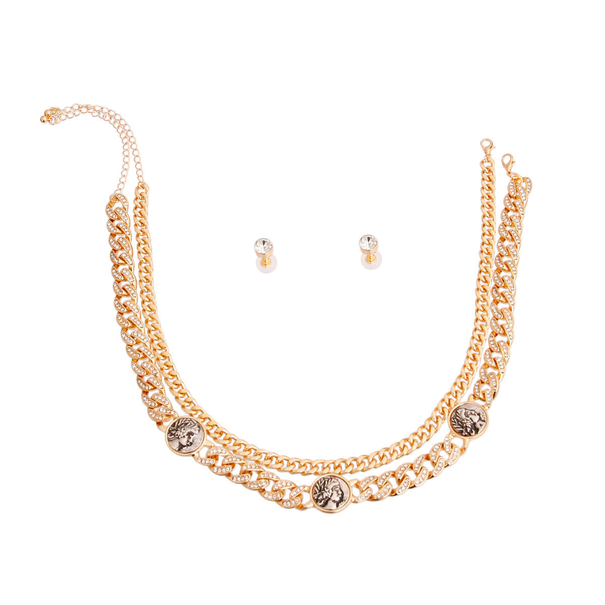 Cuban Chain Necklace Logo Luxe Stylish Statement Jewelry