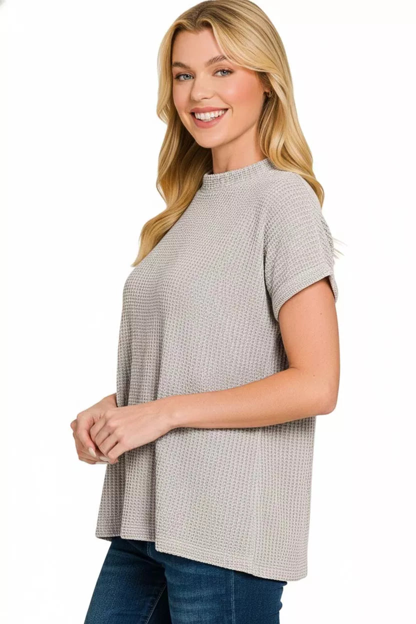 Chenille Waffle Cap Sleeve Sweater