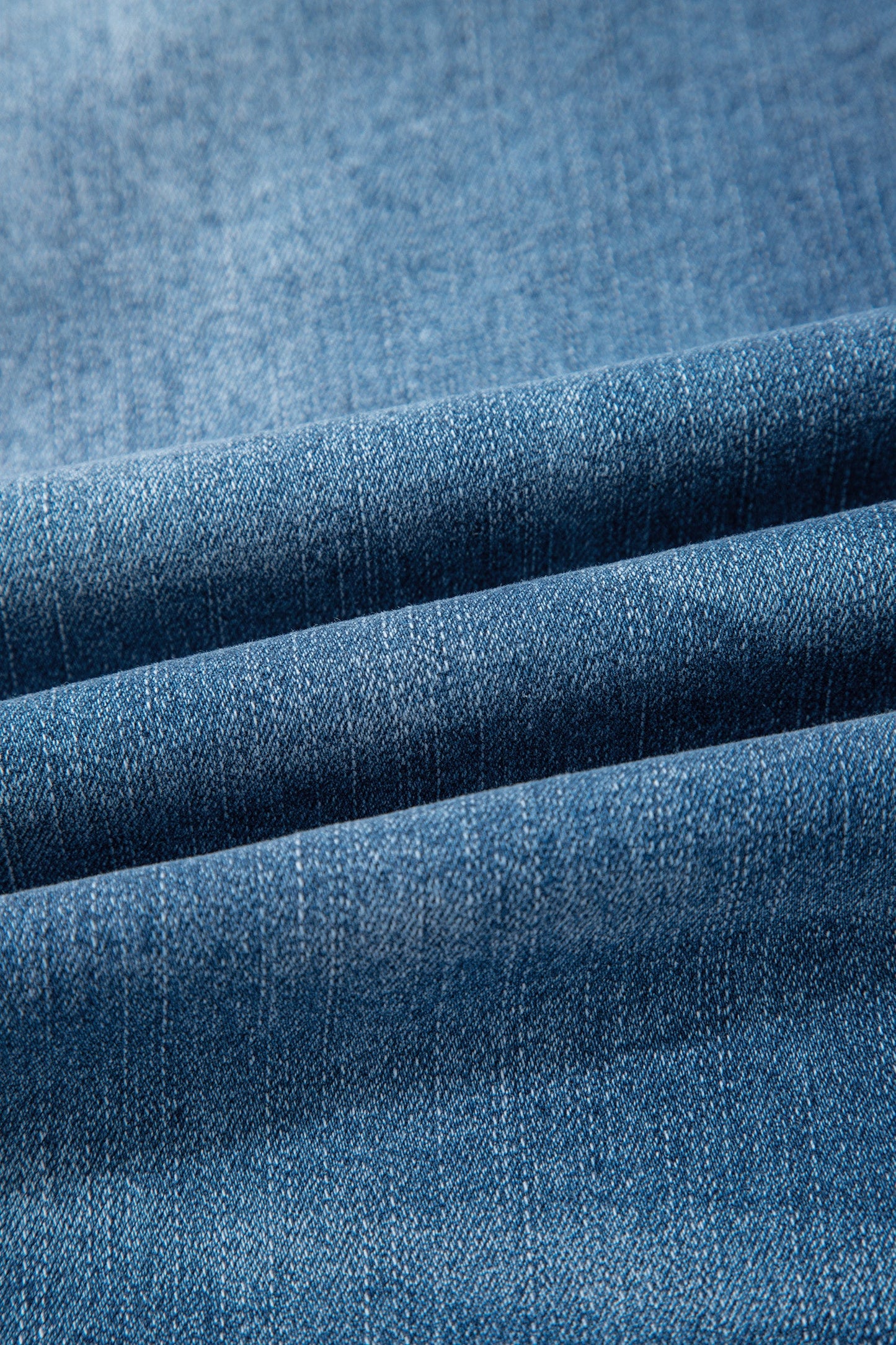Sail Blue Exposed Stitching Straight Jeans