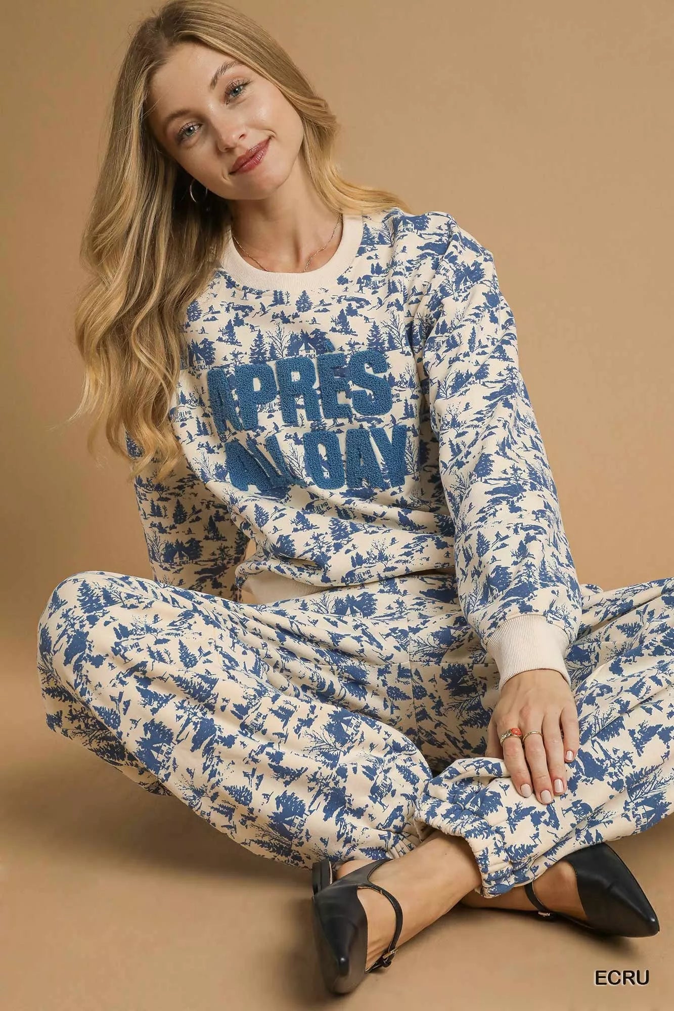Scenic Print Cropped Sweatshirt