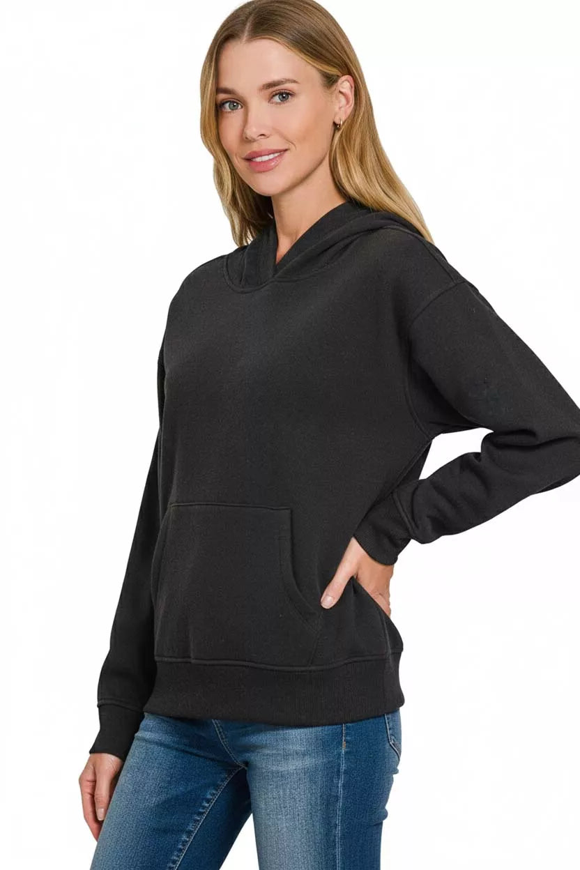 Fleece Kangaroo Pocket Hoodie