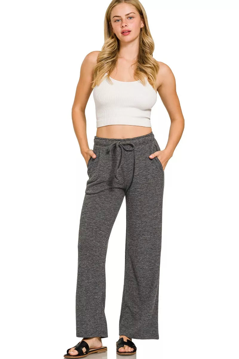 Ribbed Drawstring Lounge Pants