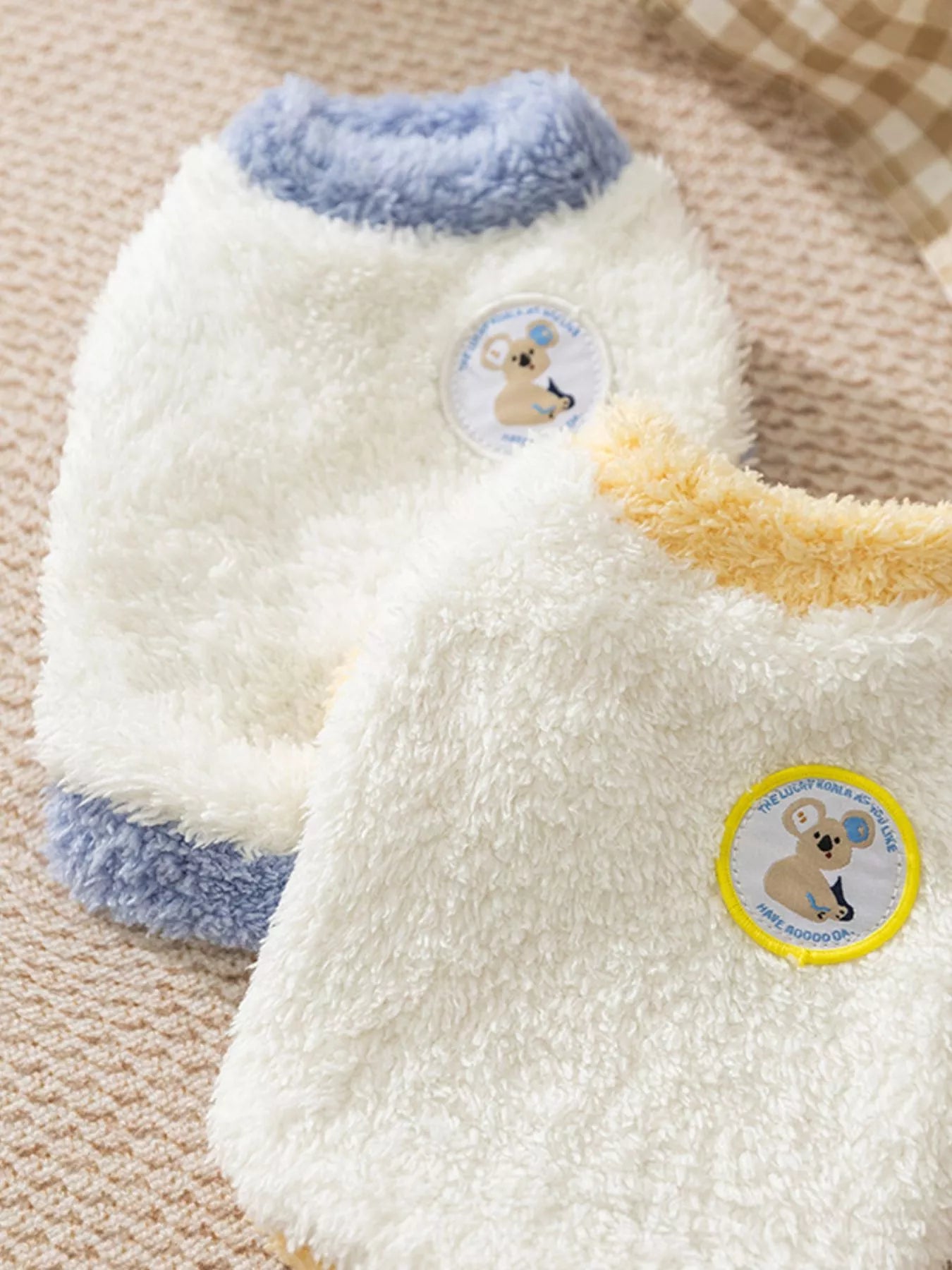 Cozy Plush Pet Sweater with Cute Patch - Loving It Shop