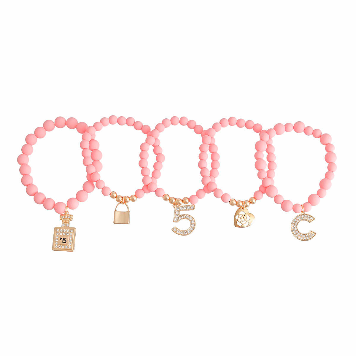 Charm Bracelets Matte Pink Stylish Boutique No. 5