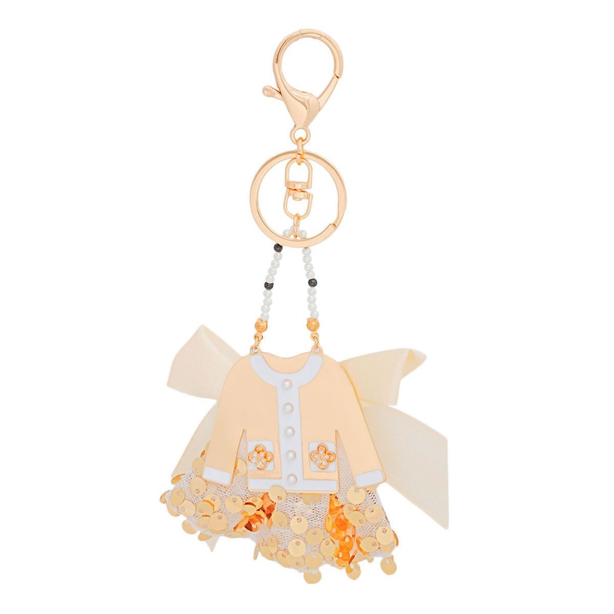 Sweater Clip Keychain Luxe Camellia Couture White Stylish Accessory