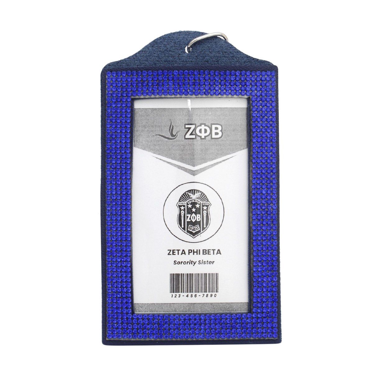 ID Badge Holder Blue Sparkling Sorority Pride Stylish Accessory