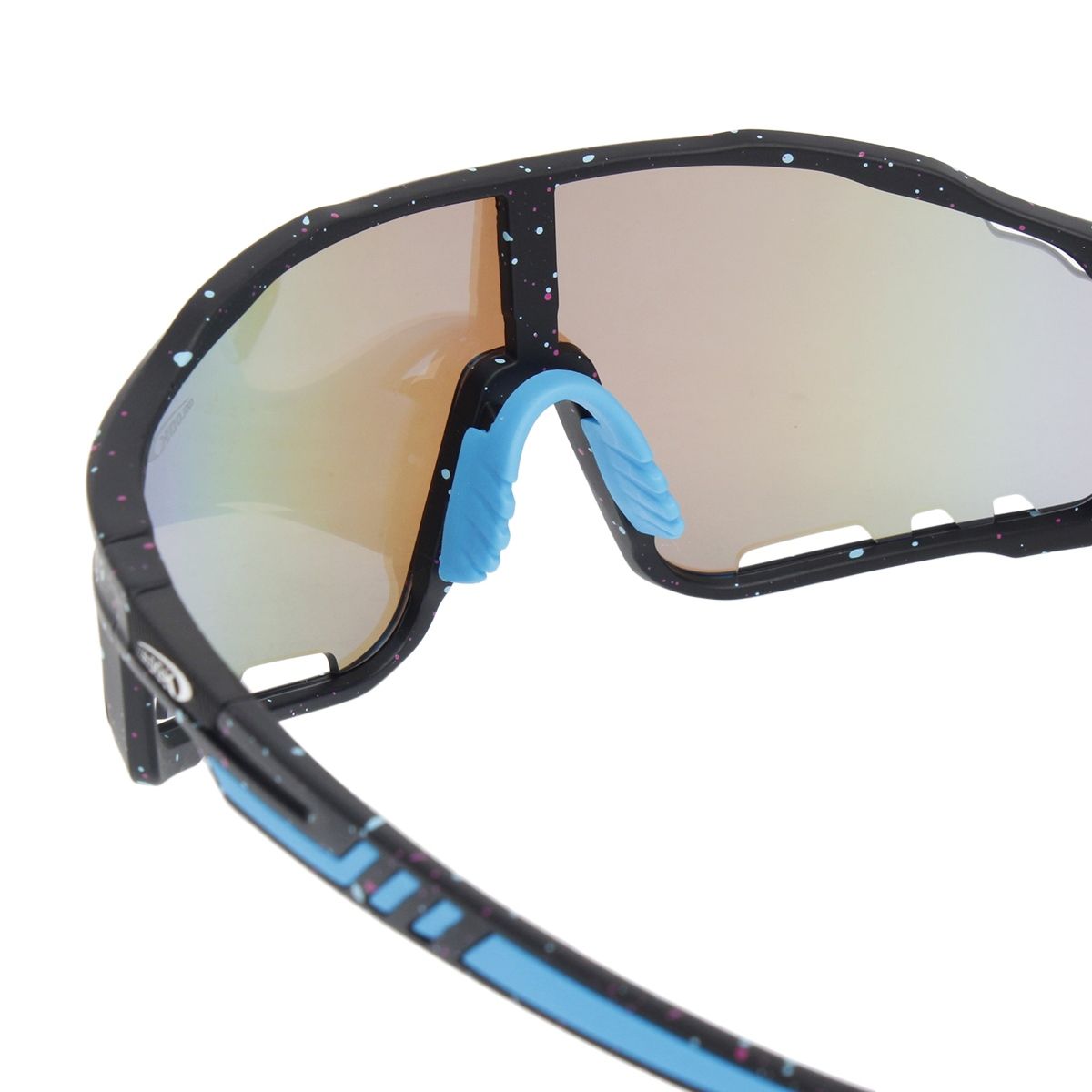 Sport Sunglasses Black Splatter Mirror Stylish Eyewear