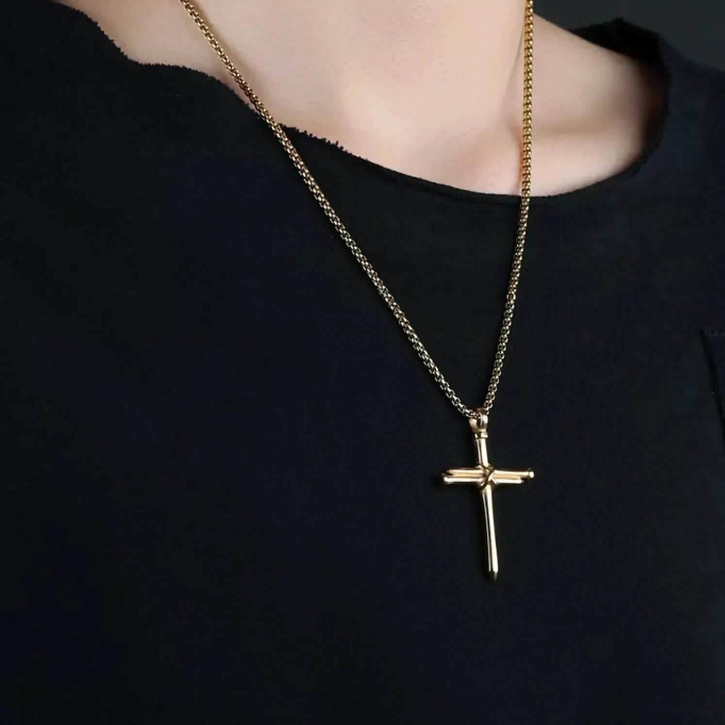 Titanium Steel Casting Steel Nails Cross Men&